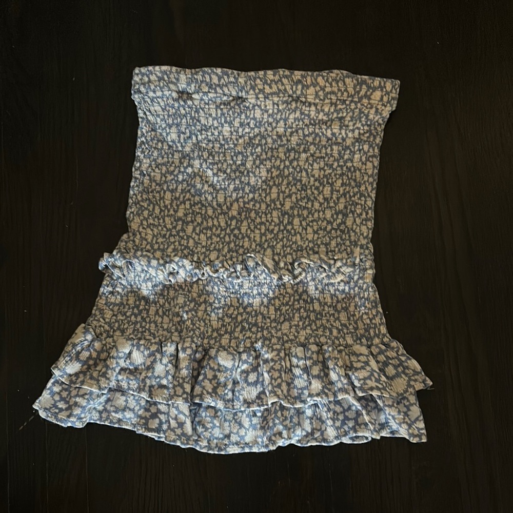 Vintage Havana Black and White Ruffled Mini Skirt
